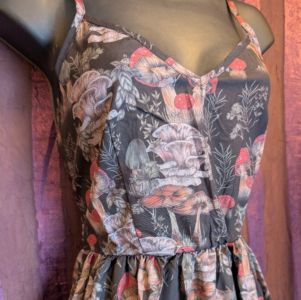 Botanical Mushroom Dress Cottagecore Fairycore Hot Topic Medium